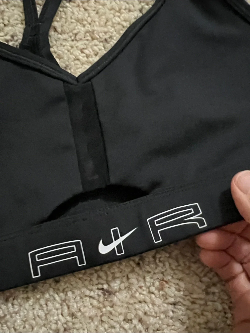 Nike Black and Gray AIR Racerback Sports Bra